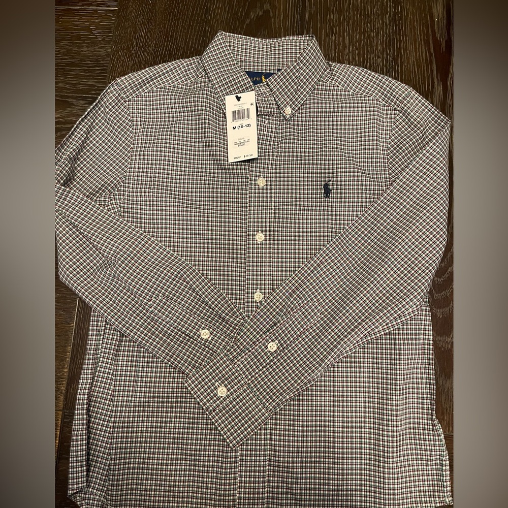 Ralph Lauren long sleeve button down Size:10/12 M
